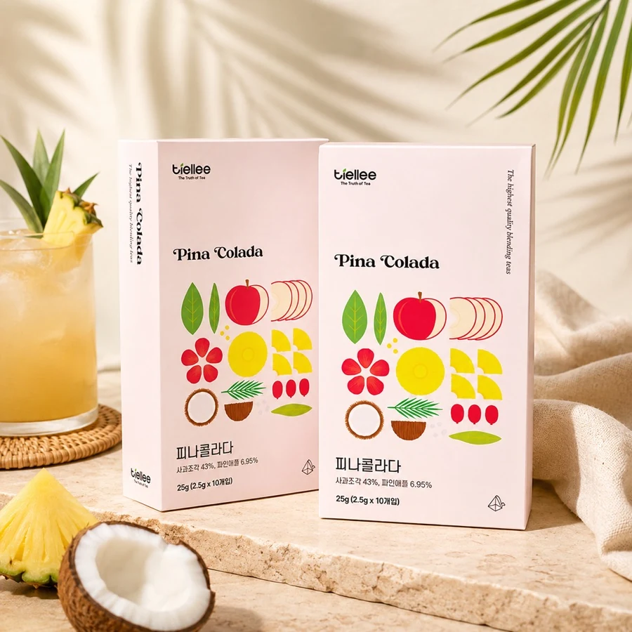 Pina colada tea package design